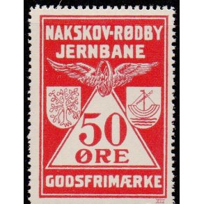 Nakskov - Rdby Jernbane - Godsfrimrke -  50 re - Ustemplet