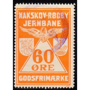 Nakskov - Rdby Jernbane - Godsfrimrke -  60 re - Stemplet