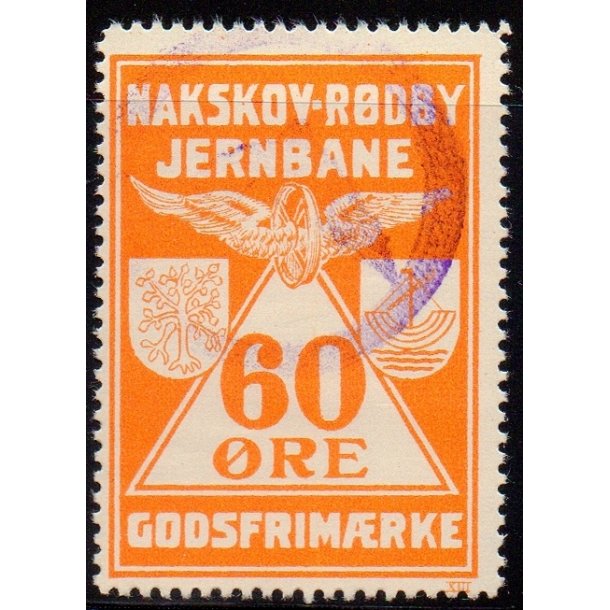 Nakskov - Rdby Jernbane - Godsfrimrke -  60 re - Stemplet