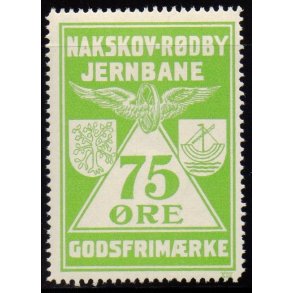 Nakskov - Rdby Jernbane - Godsfrimrke -  75 re - Ustemplet