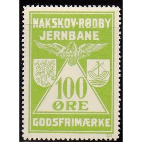 Nakskov - Rdby Jernbane - Godsfrimrke -  100 re - Ustemplet
