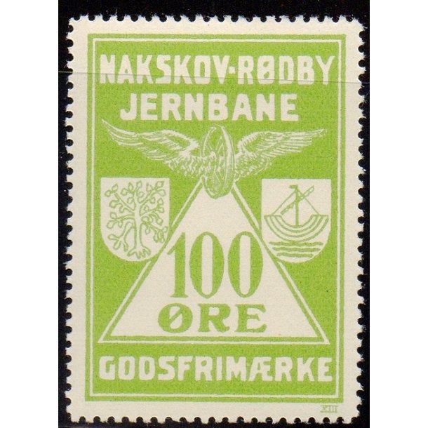 Nakskov - Rdby Jernbane - Godsfrimrke -  100 re - Ustemplet