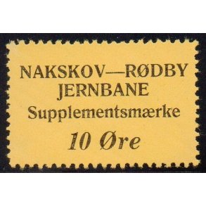 Nakskov - Rdby Jernbane - Supplementsmrke-  10 re - Ustemplet