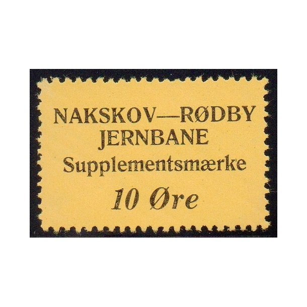 Nakskov - Rdby Jernbane - Supplementsmrke-  10 re - Ustemplet