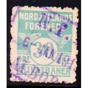 Nordjyllands Forenede Privatbaner - Godsfrimrke -  30 re - Stemplet