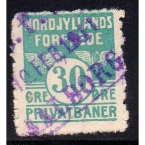 Nordjyllands Forenede Privatbaner - Godsfrimrke -  30 re - Stemplet