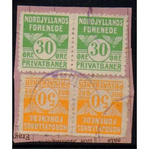 Nordjyllands Forenede Privatbaner - Godsfrimrke -  Klipmed 30 - 50 re - Stemplet