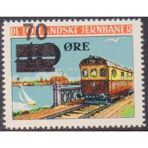 De Lollandske Jernbaner  - Godsfrimrke - 40 re overstemplet til 70 re - Ustemplet