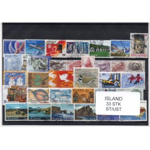Island Samling 33 forskellige Stemplet/Ustemplet