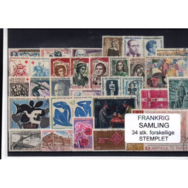 Frankrig Samling - 34 Stk. Stemplet
