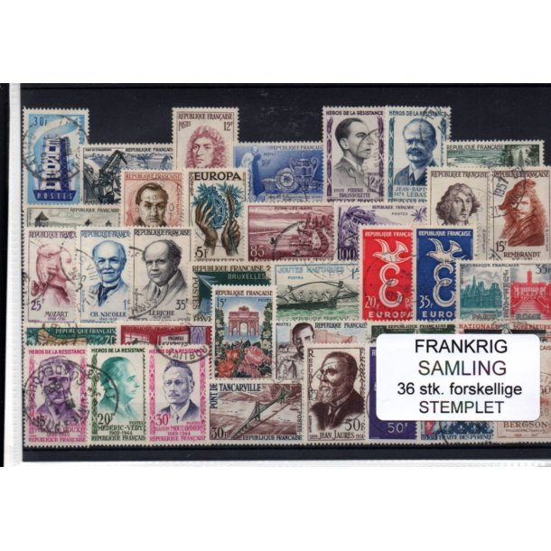 Frankrig Samling - 36 Stk. Stemplet