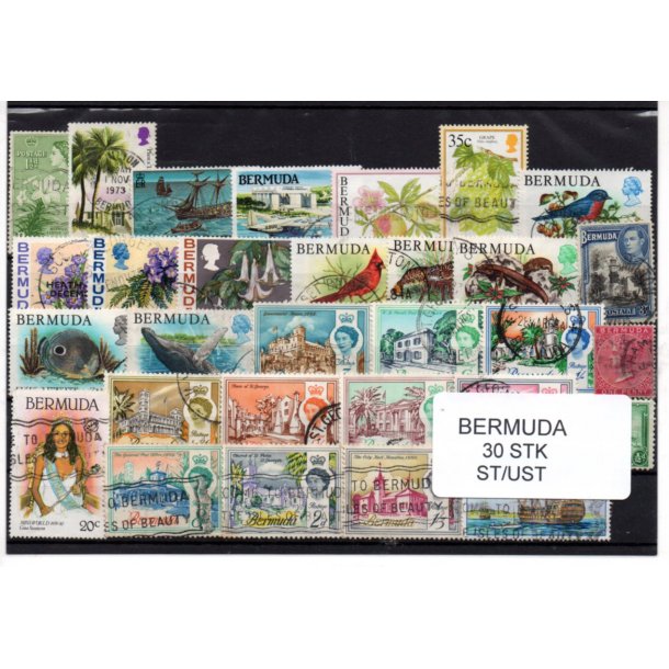 Bermuda Samling  30 Stk. Stemplet/Ustemplet