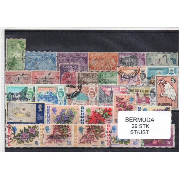 Bermuda Samling  29 Stk. Stemplet/Ustemplet