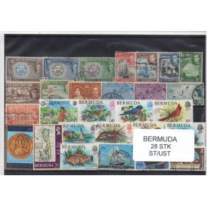 Bermuda Samling  28 Stk. Stemplet/Ustemplet