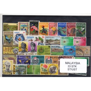 Malaysia Samling - 33 Stk. Stemplet/Ustemplet
