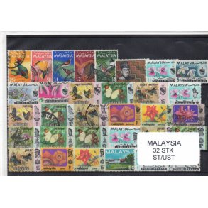 Malaysia Samling - 32 Stk. Stemplet/Ustemplet