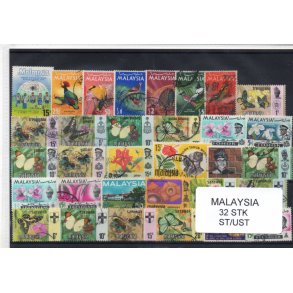 Malaysia Samling - 32 Stk. Stemplet/Ustemplet