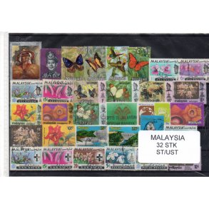 Malaysia Samling - 32 Stk. Stemplet/Ustemplet