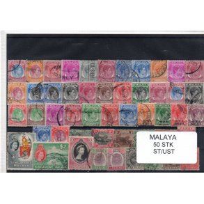 Malaya Samling - 50 Stk. Stemplet/Ustemplet