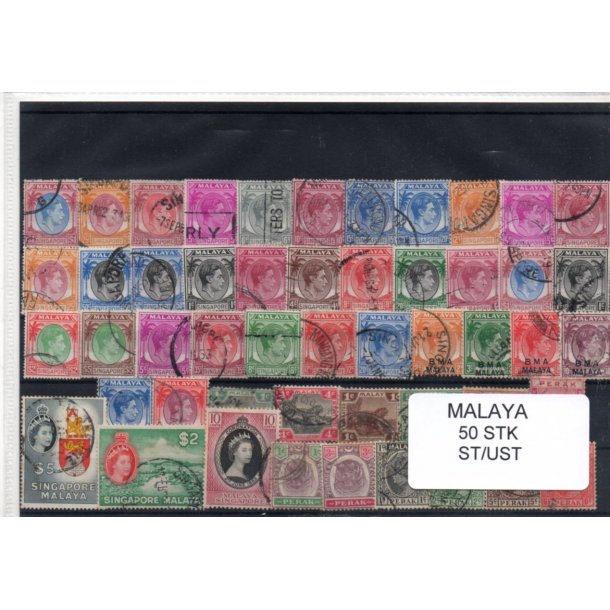 Malaya Samling - 50 Stk. Stemplet/Ustemplet