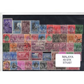 Malaya Samling - 49 Stk. Stemplet/Ustemplet