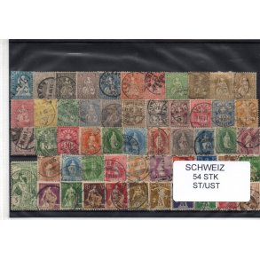 Schweiz Samling - 54 stk. stemplet/Ustemplet