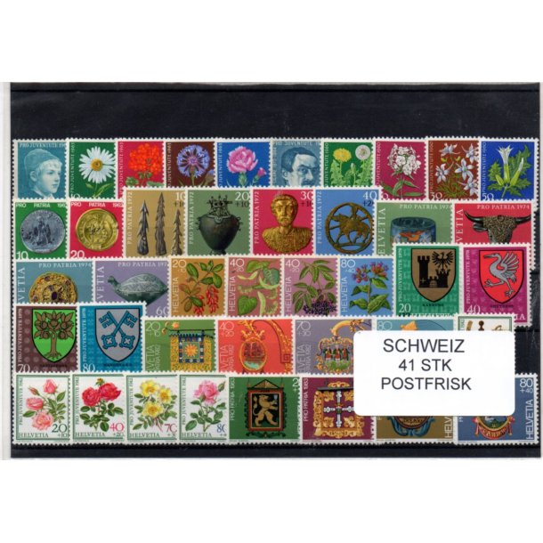 Schweiz Samling - 41 stk Postfrisk