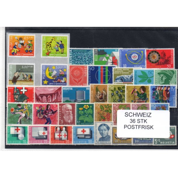 Schweiz Samling - 36 stk Postfrisk