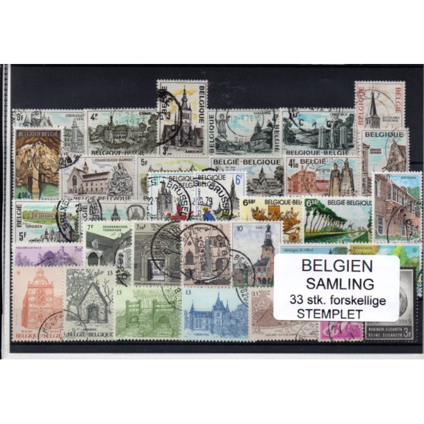 Belgien - Samling - 33 stk. Stemplet