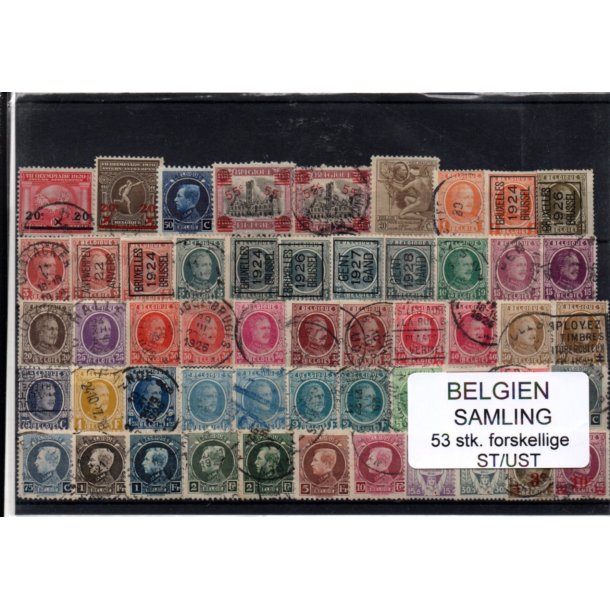 Belgien - Samling - 53 stk. Stemplet/Ustemplet