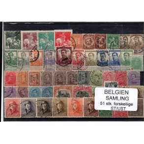 Belgien - Samling - 51 stk. Stemplet/Ustemplet