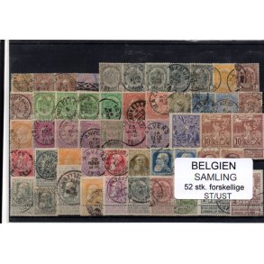 Belgien - Samling - 52 stk. Stemplet/Ustemplet