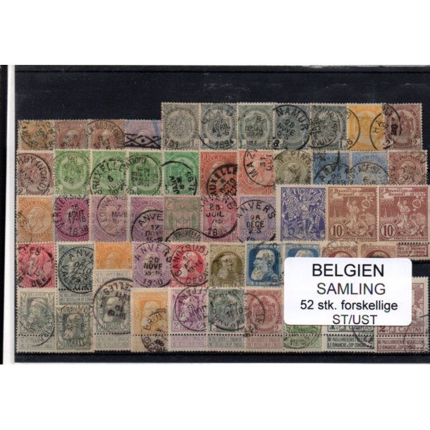 Belgien - Samling - 52 stk. Stemplet/Ustemplet