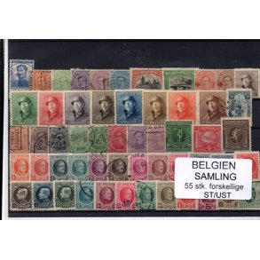 Belgien - Samling - 55 stk. Stemplet/Ustemplet
