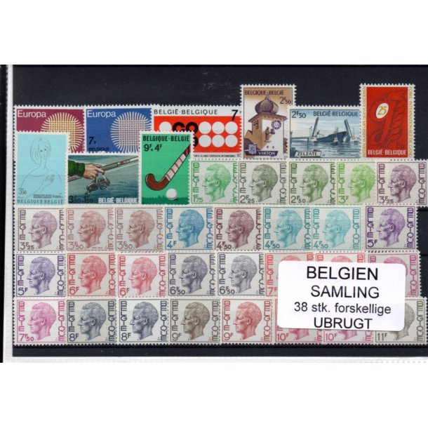 Belgien - Samling - 38 stk. Ubrugt