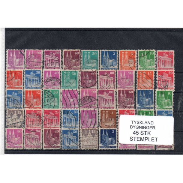 Tyskland - Bygninger 45 Stk. Stemplet