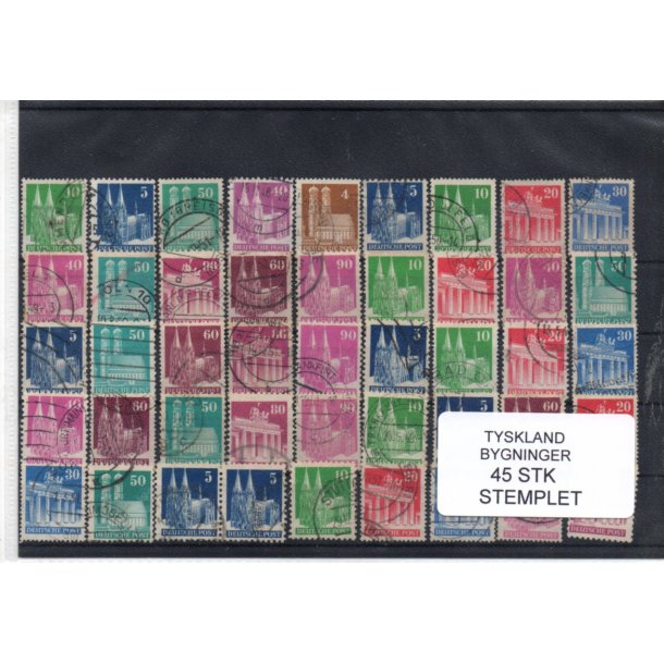 Tyskland - Bygninger 45 Stk. Stemplet