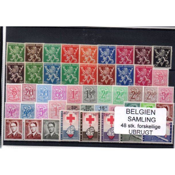 Belgien - Samling - 48 stk. Ubrugt