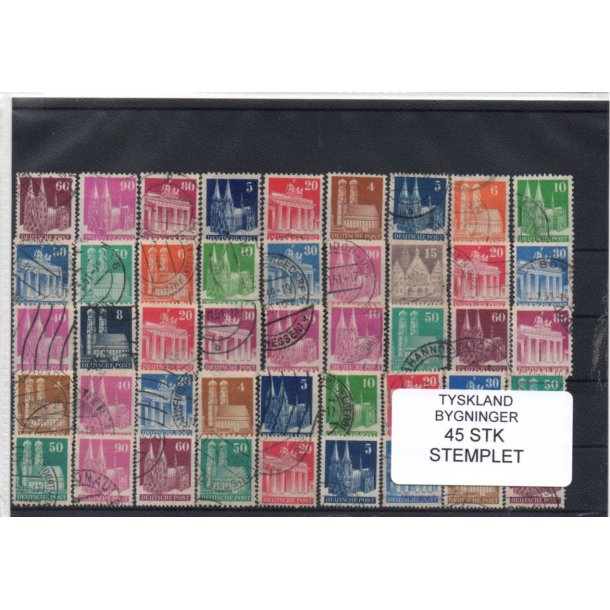 Tyskland - Bygninger 45 Stk. Stemplet