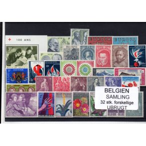 Belgien - Samling - 32 stk. Ubrugt