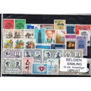 Belgien - Samling - 32 stk. Ubrugt
