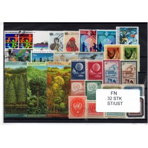 F.N. Samling - 32 Stk. forskellige Stemplet/Ustemplet