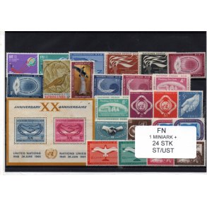 F.N. Samling - 1 Miniark +24 Stk. forskellige Stemplet/Ustemplet