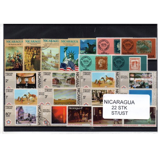 Nicaragua Samling - 22 stk Stemplet/Ustemplet