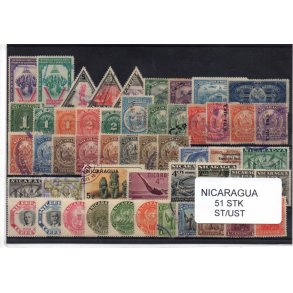 Nicaragua Samling - 51 stk Stemplet/Ustemplet