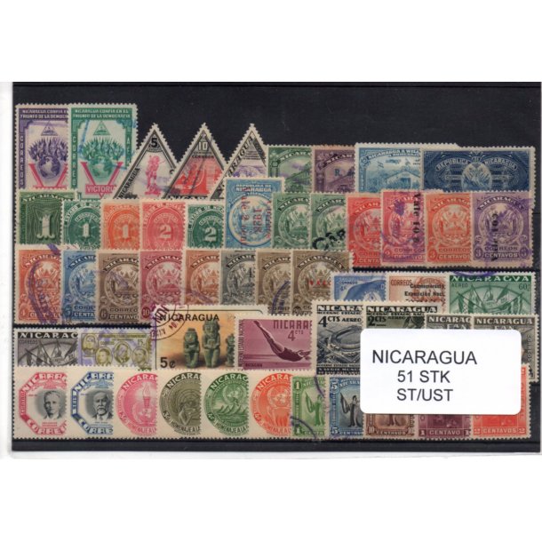 Nicaragua Samling - 51 stk Stemplet/Ustemplet