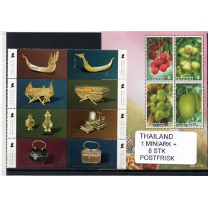 Thailand Samling - 1 Miniark + 8 Stk. Postfrisk