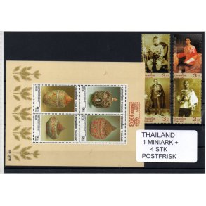 Thailand Samling - 1 Miniark + 4 Stk. Postfrisk