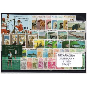 Nicaragua Samling - 2 Miniark + 25 stk. Stemplet/Ustemplet