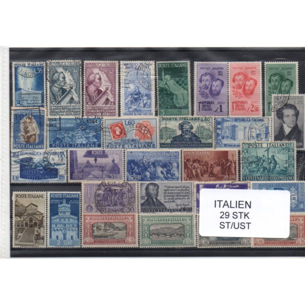 Italien Samling - 29 Stk. Stemplet/Ustemplet